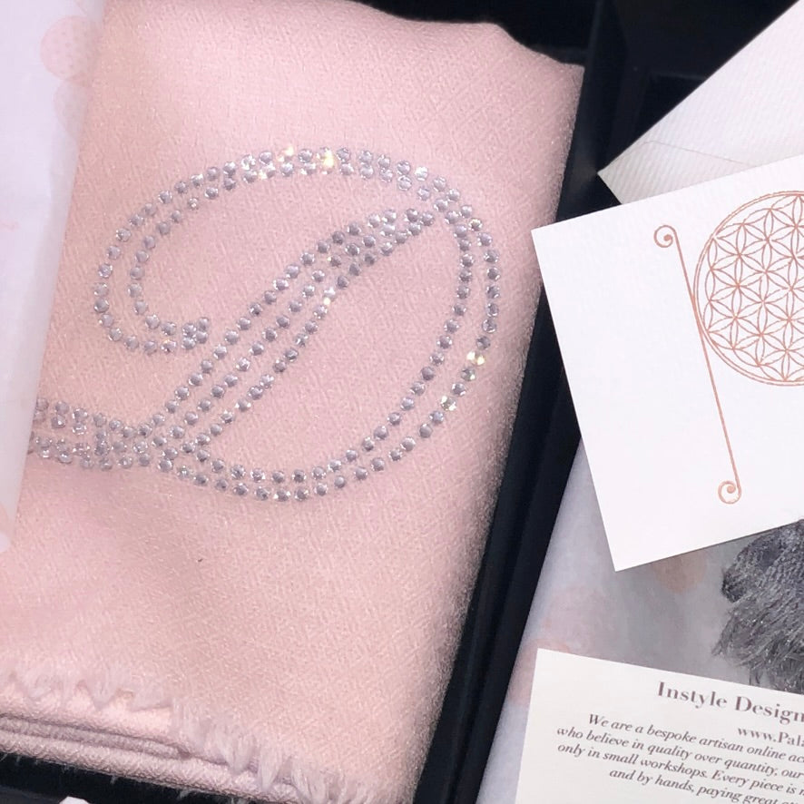 Personalized crystal shawl - Custom initial or logo