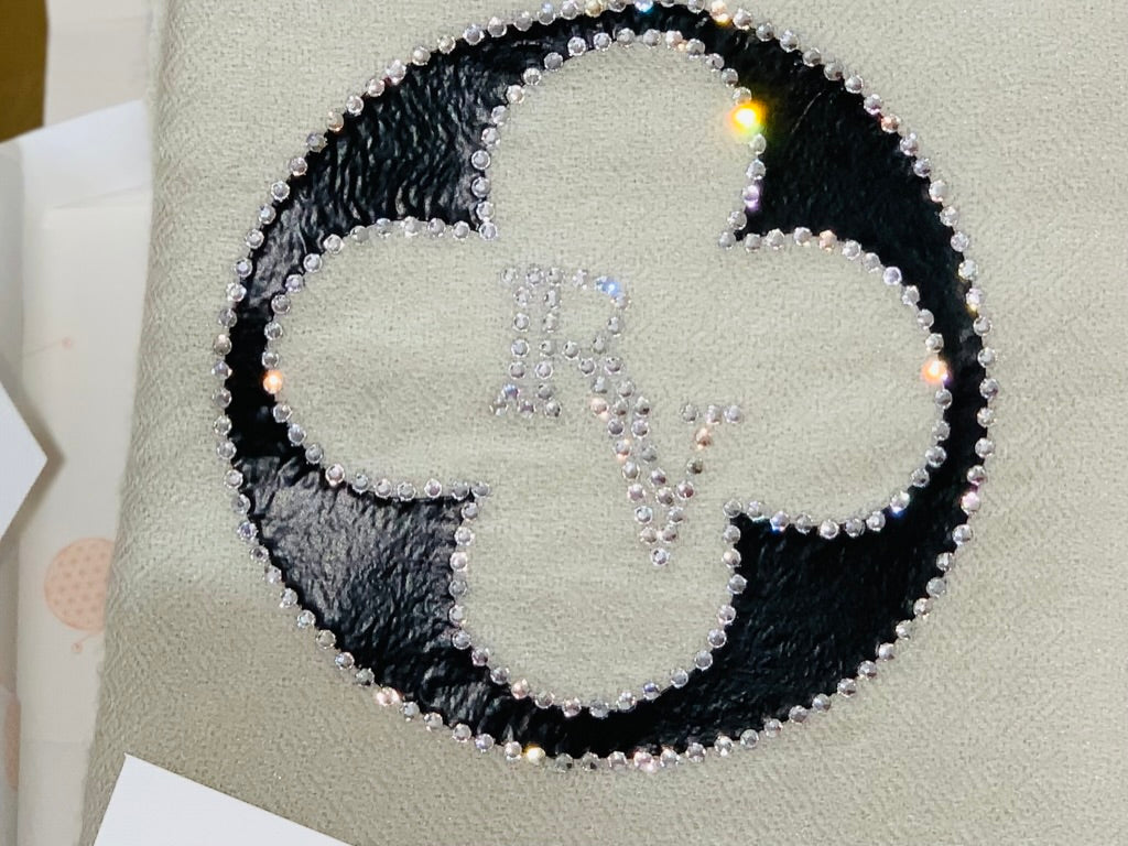 Personalized crystal shawl - Custom initial or logo