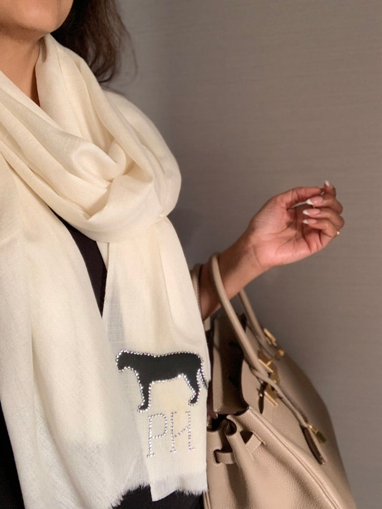 Personalized shawl with crystal enhancement