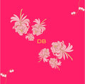 The Magnolia  personalised Mahjong mat A beautiful bright Pink with Lotus flowers  - Instyle Designs Hong Kong
