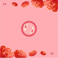 The The Lunar Garden personalised Mahjong mat in jewel red and pink base designed by Instyle Designs Hong Kong
